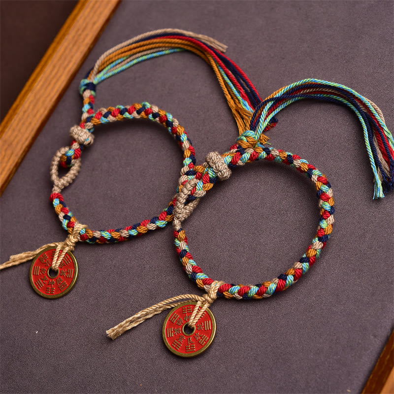 Handmade Bagua Harmony Multicolored Rope Bracelet - Image 5