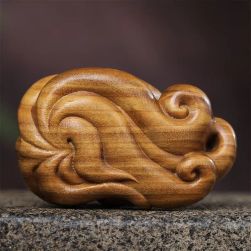 Mini Nine Tailed Fox Green Sandalwood Peace Decoration Car Hanging Decoration - Image 5