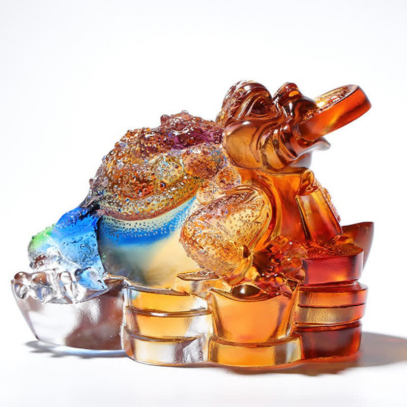 Feng Shui Frog Handmade Liuli Crystal Art Piece Wealth Home Office Decoration - Image 12