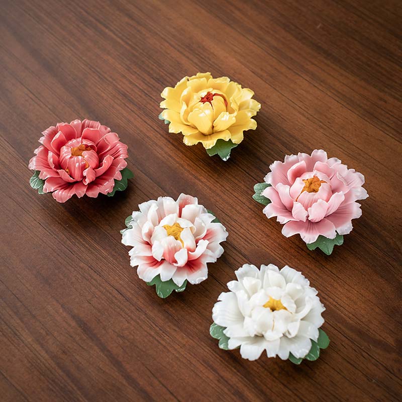 Tibetan Lotus Blessing Ceramic Stick Incense Burner Decoration - Image 3