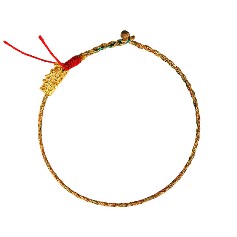 Year of the Dragon Handmade Colorful Dragon Carved Success Braided Bracelet - Image 14