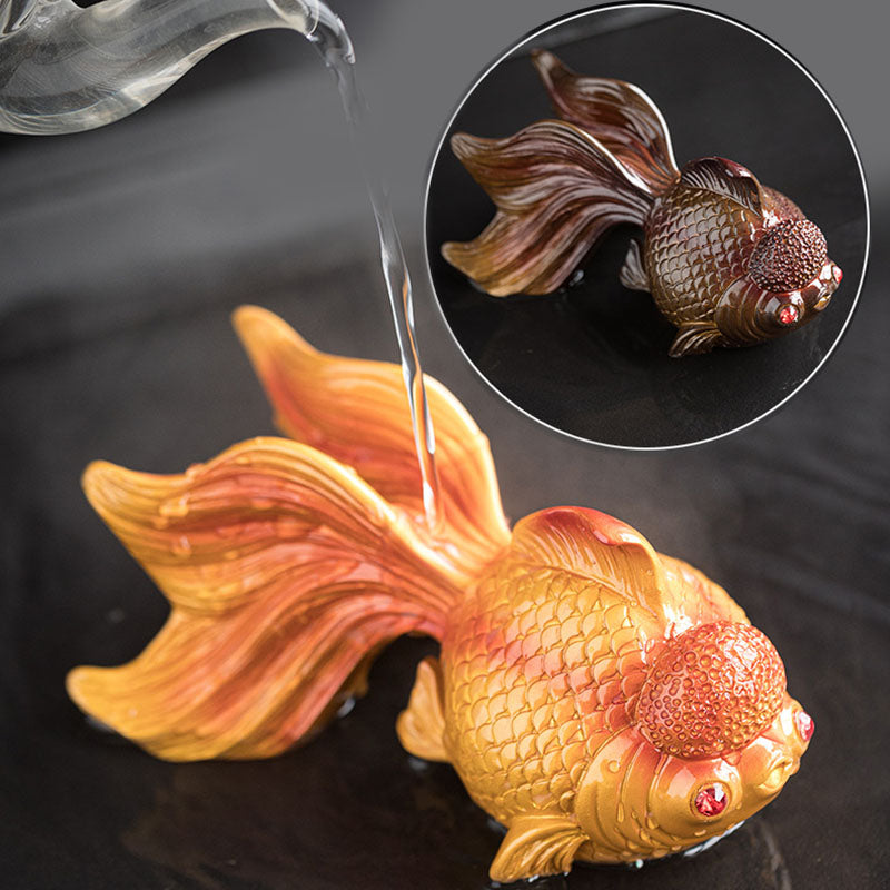 Color Changing Koi Fish Resin Tea Pet Wealth Home Figurine Decoration - Image 10