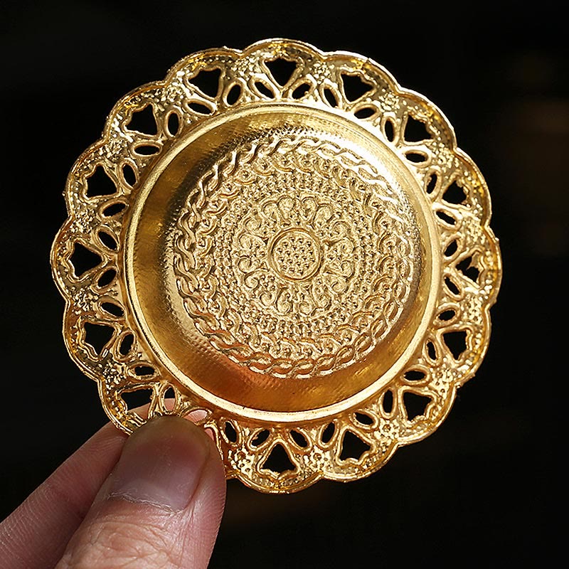 Gold Gourd Star Feather Spiritual Meditation Mini Alloy Metal Incense Burner - Image 6