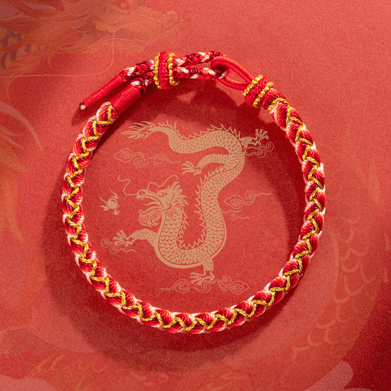 Handmade Year Of The Dragon Scale Protection Rope Bracelet