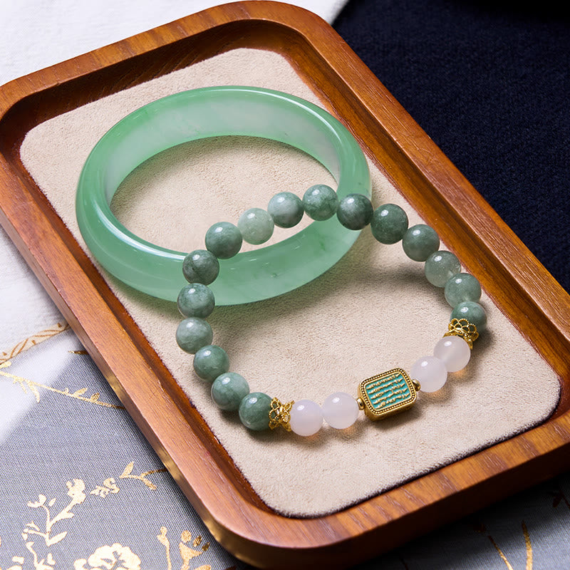 Promote New Beginnings Mint Green Jade Bracelet Bangle Bundle