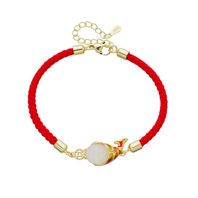 Chalcedony Luck Koi Fish Wealth Bracelet Necklace Pendant - Image 6