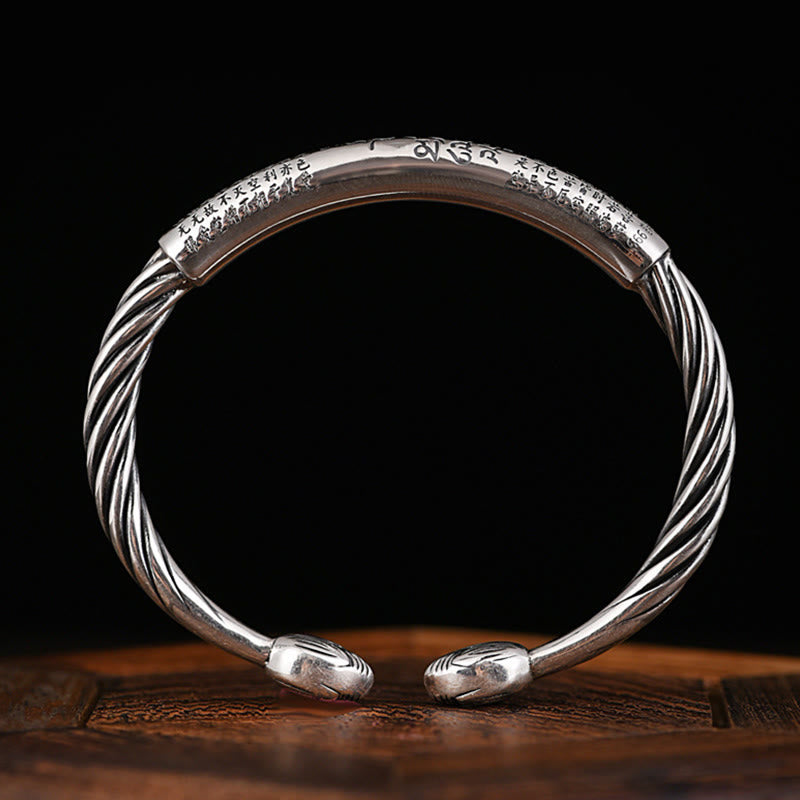 Tibetan Om Mani Padme Hum Heart Sutra Purity Cuff Bracelet - Image 8