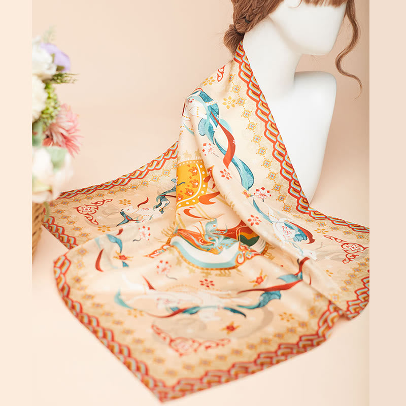 Dunhuang Riyue Mountain 100% Mulberry Silk Scarf Dunhuang Shawl - Image 13