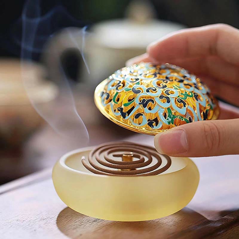 Lotus Liuli Crystal Healing Meditation Incense Burner - Image 10