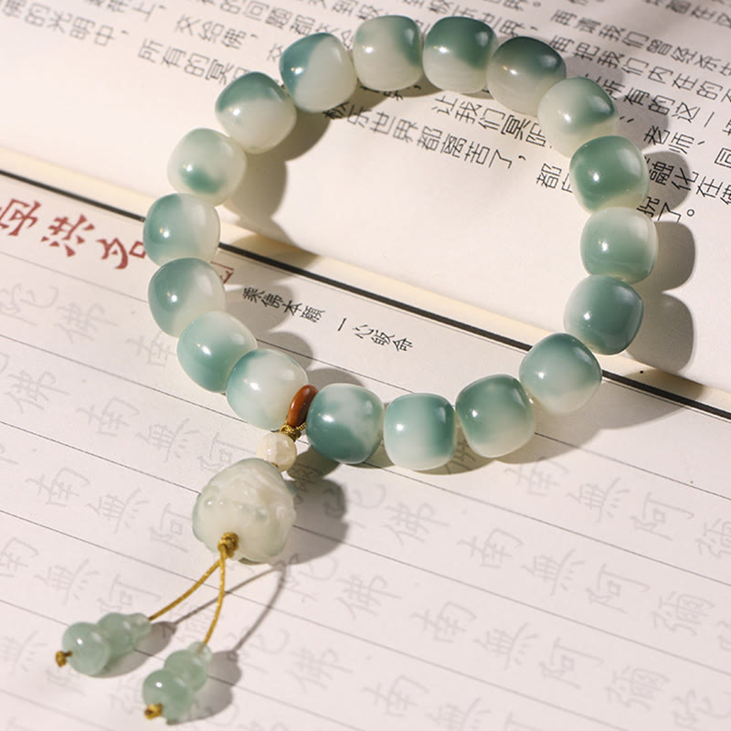 Gradient Bodhi Seed Nine Tailed Fox Cat Paw Claw Pine Cone Peace Bracelet - Image 8