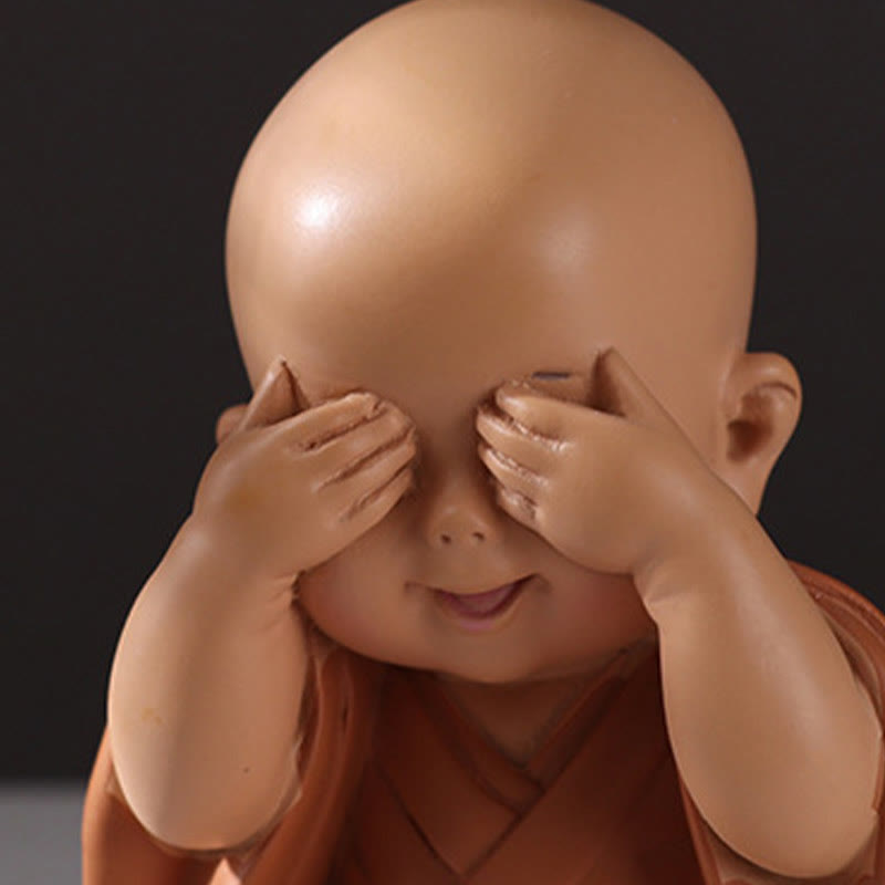 Small Mini Meditation Praying Monk Serenity Resin Home Decoration - Image 8