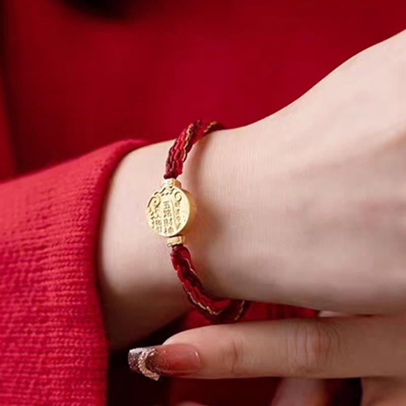 Five Directions Gods of Wealth Handmade Reincarnation Knot Protection String Braid Bracelet - Image 13