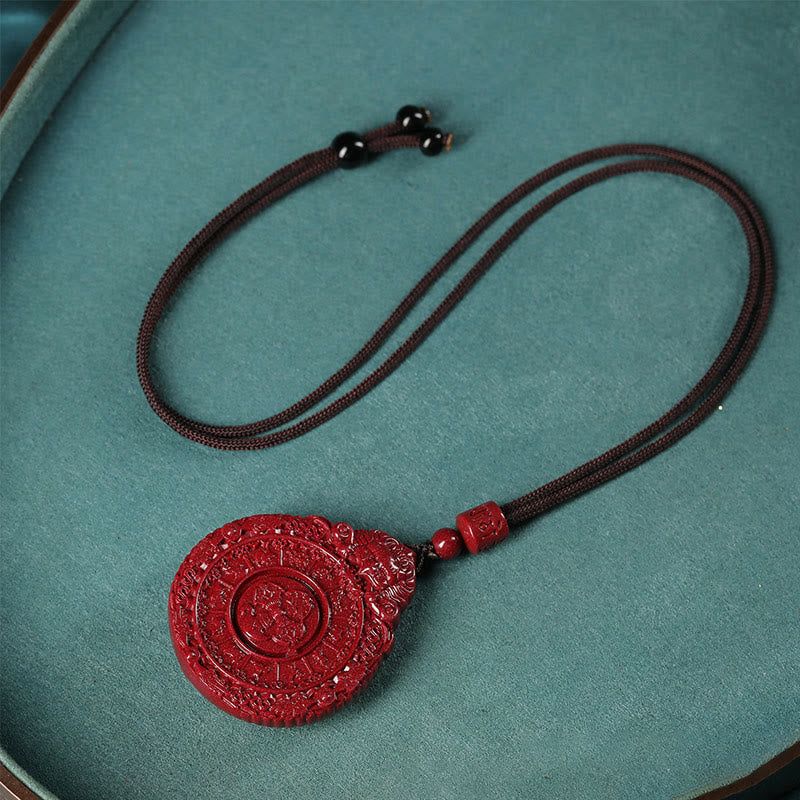 Chinese Zodiac Natural Cinnabar Bagua Amulet Keep Away Evil Spirits Necklace Pendant - Image 3