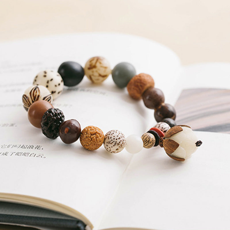 Bodhi Seed Lotus Wisdom Peace Wrist Mala Bracelet - Image 9