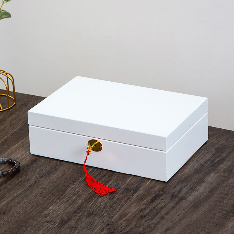 Vintage Wooden Jewelry Box Two-Layer Solid Wood Jewelry Storage Box - Image 29