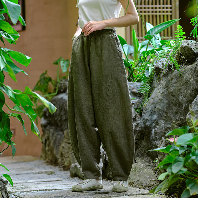 Solid Color Loose Yoga Harem Pants With Pockets - Image 31