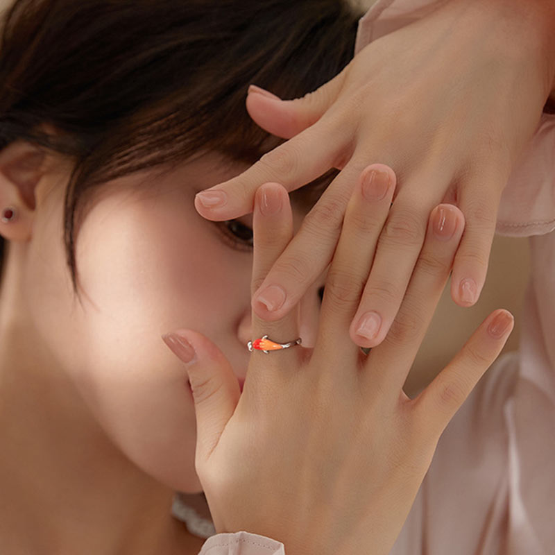 Koi Fish Copper Balance Luck Adjustable Ring - Image 5