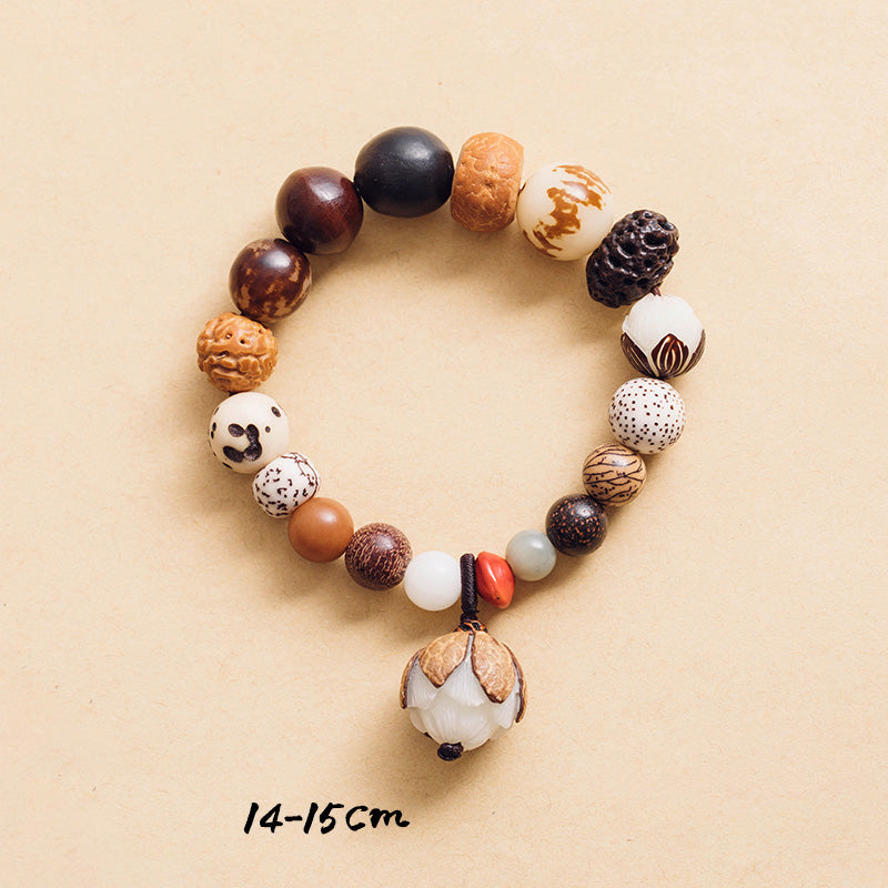 Bodhi Seed Lotus Wisdom Peace Wrist Mala Bracelet - Image 6