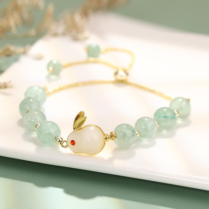 Year of the Rabbit Natural Green Aventurine Luck Bead Bracelet - Image 7