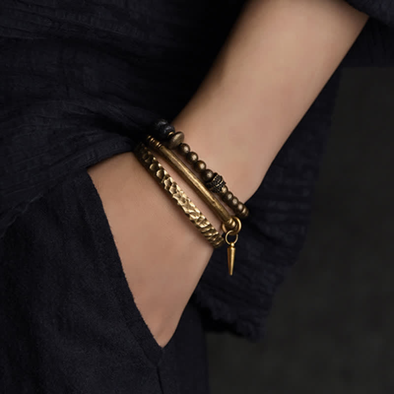 Lava Rock Stone Copper Balance Cuff Bracelet Bangle - Image 17