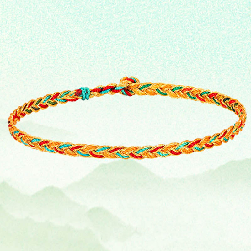 Handmade Multicolored Dragon Scale Pattern Braid String Bracelet - Image 8