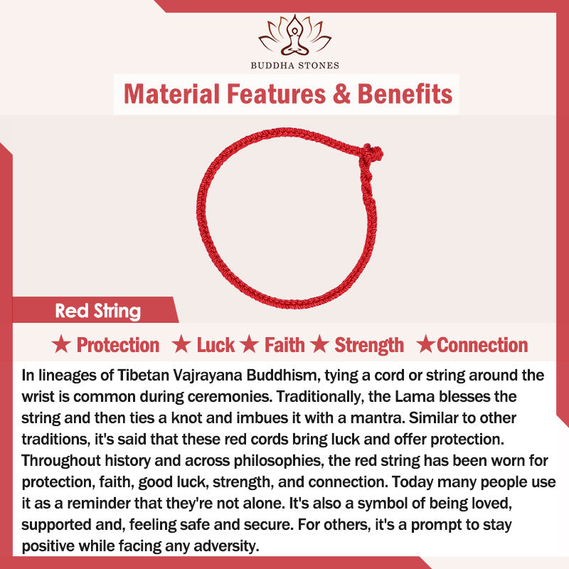 925 Sterling Silver Om Mani Padme Hum Peace Red String Bracelet - Image 15
