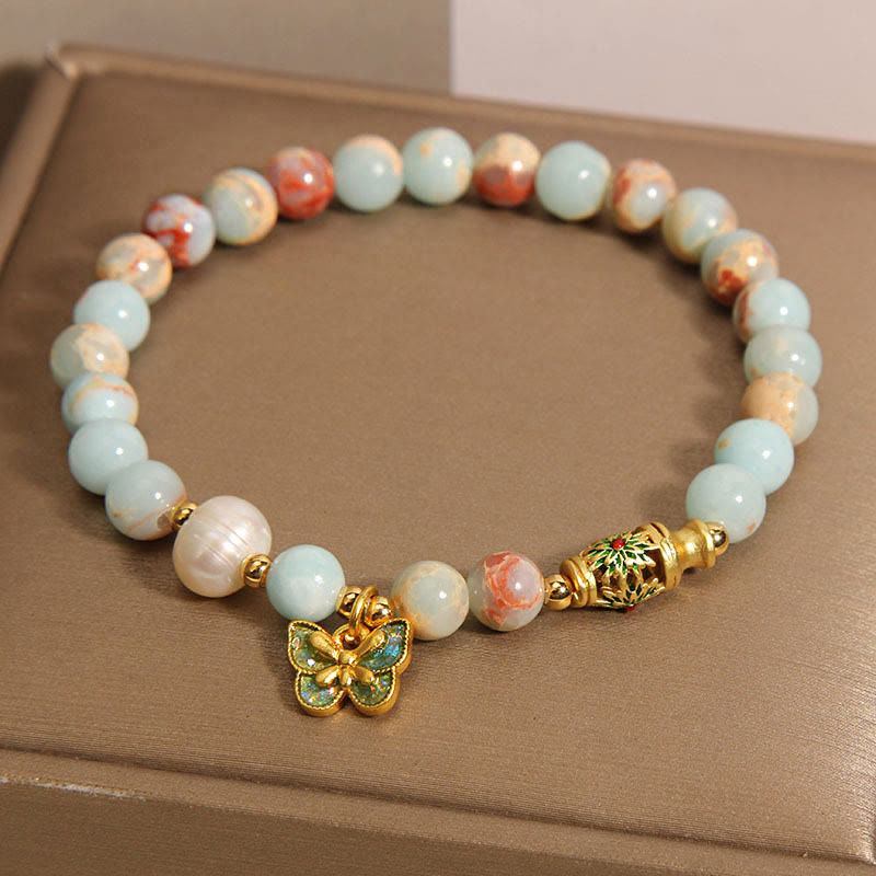 Shoushan Stone Pearl Butterfly Wealth Bracelet - Image 4