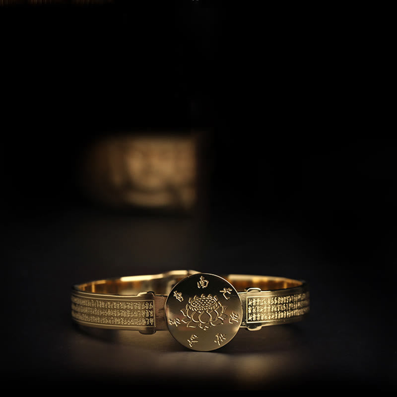 Yin Yang Lotus Om Mani Padme Hum Mantra Titanium Steel Harmony Bracelet Bangle - Image 13