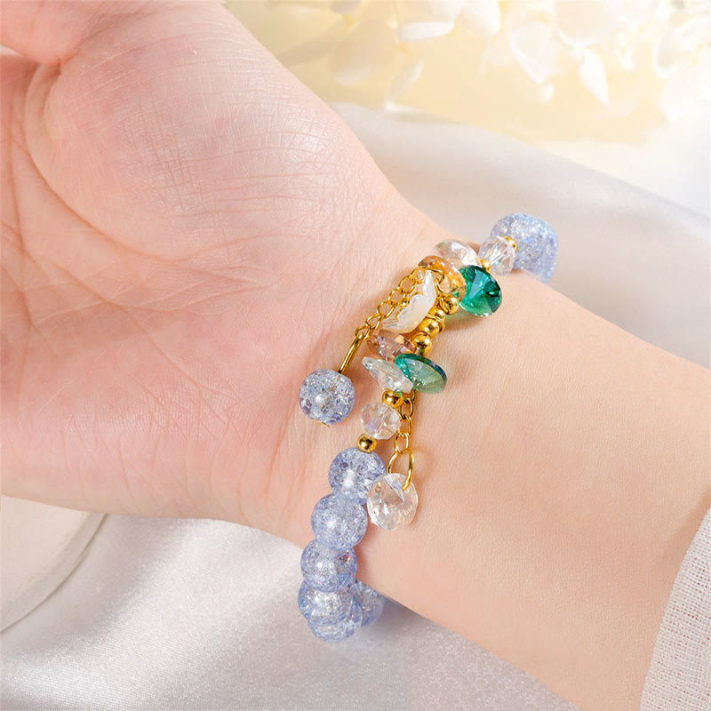 Simple Design Flower Charm Glass Bead Bracelet - Image 7