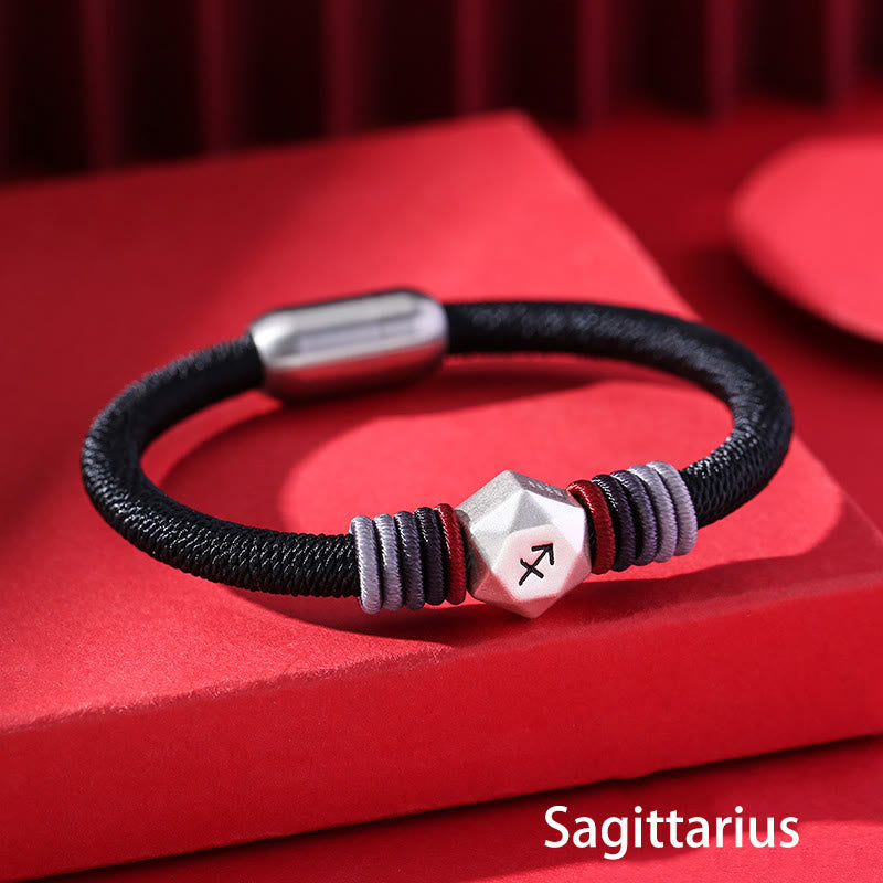 999 Sterling Silver 12 Constellations of the Zodiac Blessing Handmade String Bracelet - Image 16