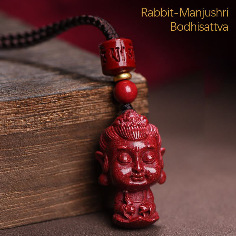 Chinese Zodiac Natal Buddha Natural Cinnabar Amulet Keep Away Evil Spirits Necklace Pendant - Image 12