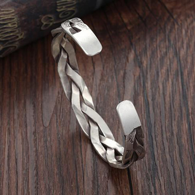 Koi Fish Twisted Design Luck Wealth Cuff Bracelet Bangle - Image 8
