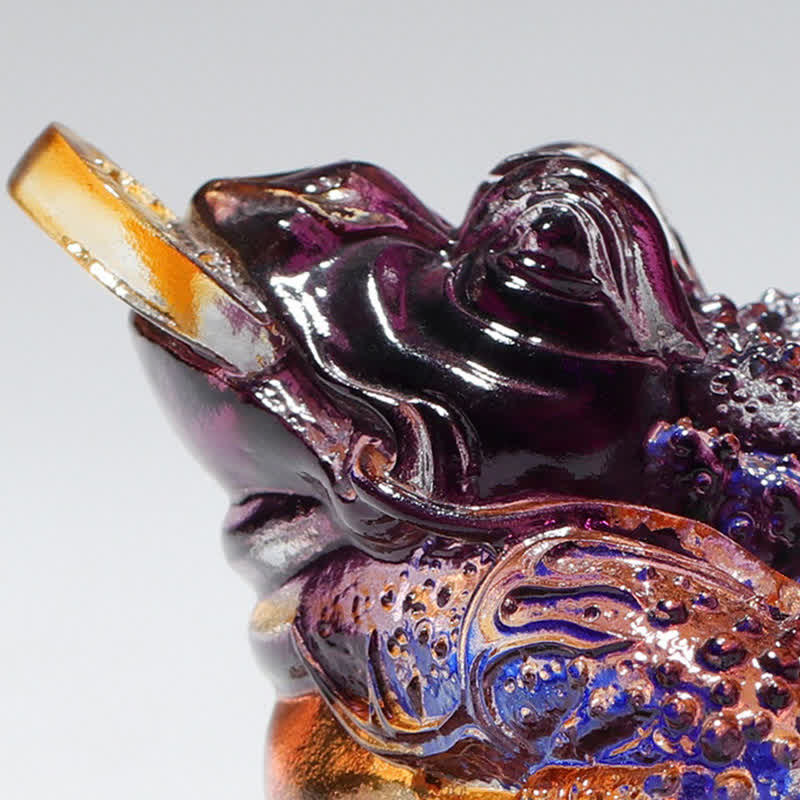Feng Shui Frog Handmade Liuli Crystal Art Piece Wealth Home Office Decoration - Image 16