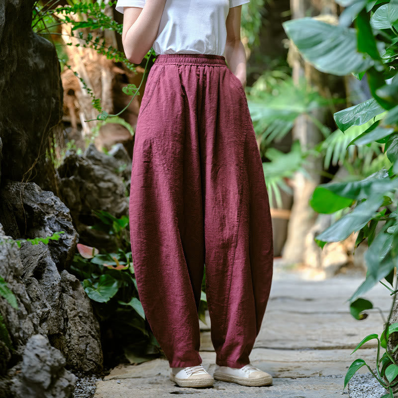Solid Color Loose Yoga Harem Pants With Pockets - Image 39