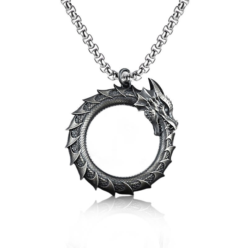 Pure Tin Dragon Snake Protection Necklace Pendant - Image 6