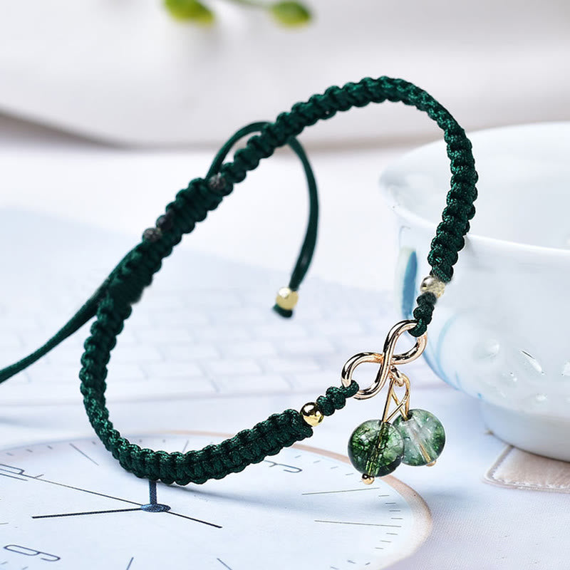 Natural Strawberry Quartz Amethyst Green Phantom Bead Positive Bracelet - Image 24