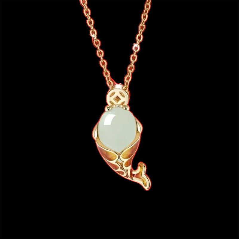 Chalcedony Luck Koi Fish Wealth Bracelet Necklace Pendant - Image 8