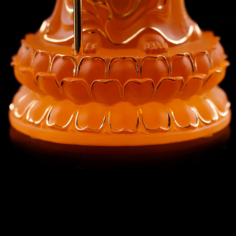 Handmade Ksitigarbha Bodhisattva Figurine Liuli Crystal Art Piece Serenity Statue Home Decoration - Image 12