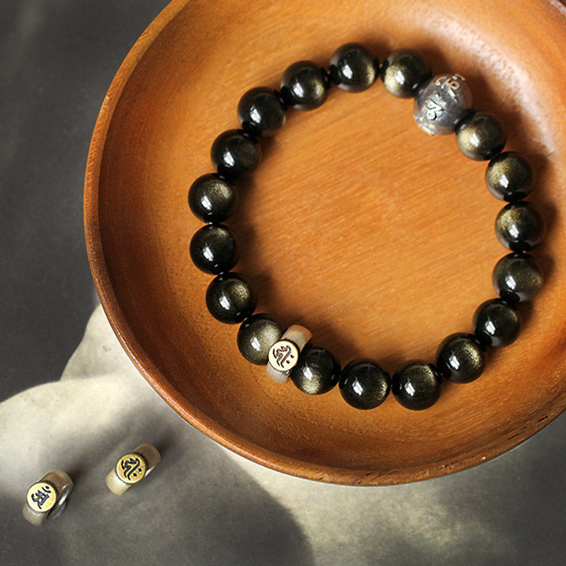 Chinese Zodiac Natal Buddha Obsidian Purification Bracelet - Image 11