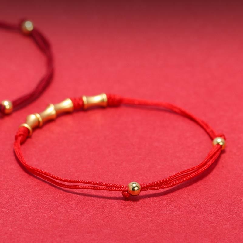 925 Sterling Silver Bamboo Design Protection Luck Braided Bracelet - Image 4