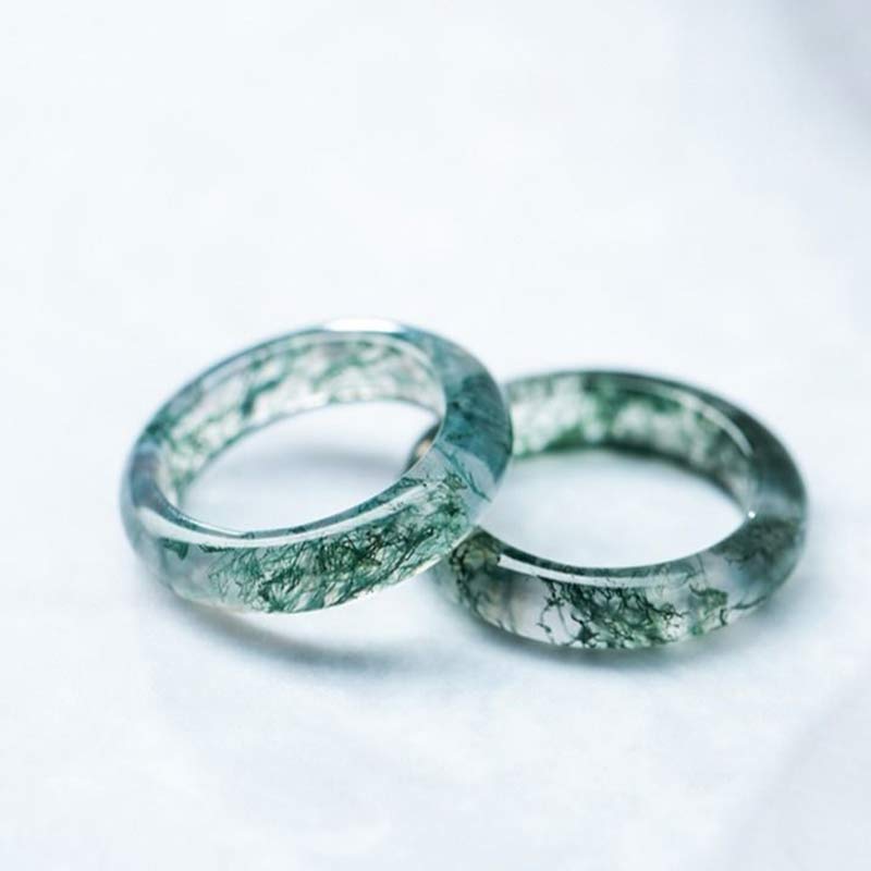 Moss Agate Healing Balance Ring