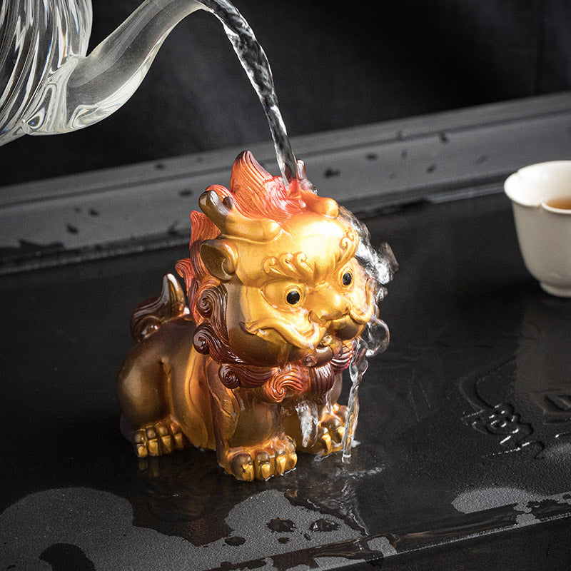 Color Changing Small PiXiu Resin Tea Pet Wealth Home Figurine Decoration