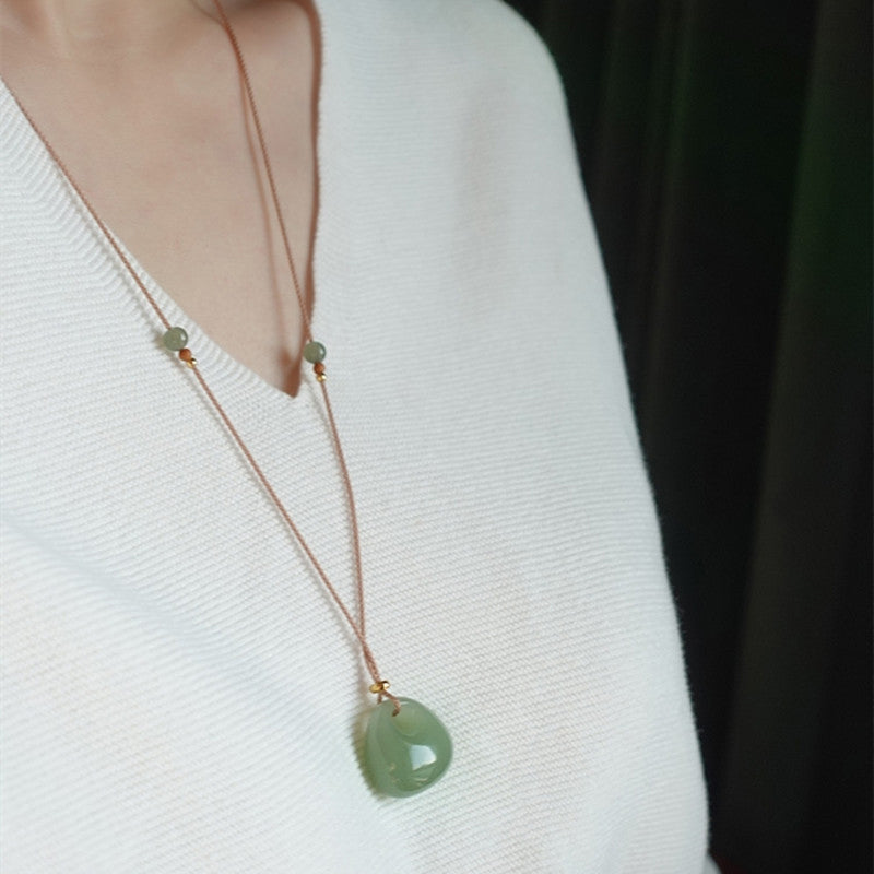 Natural Jade Luck Prosperity Necklace Pendant (Random Color) - Image 14