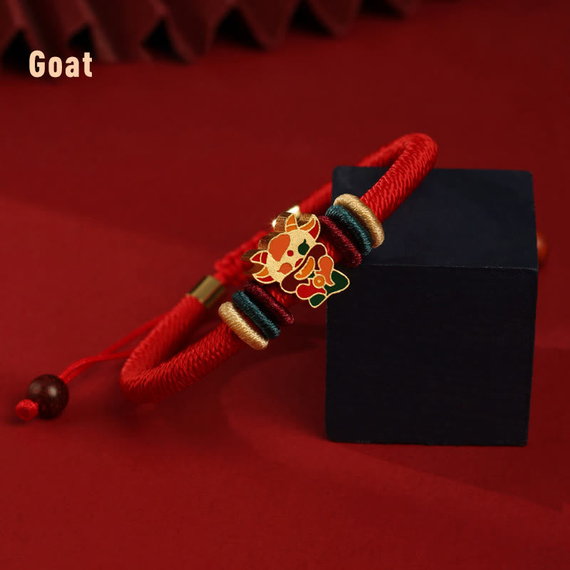 Handmade 925 Sterling Silver Year of the Dragon Cute Chinese Zodiac Luck Braided Red Bracelet - Image 17