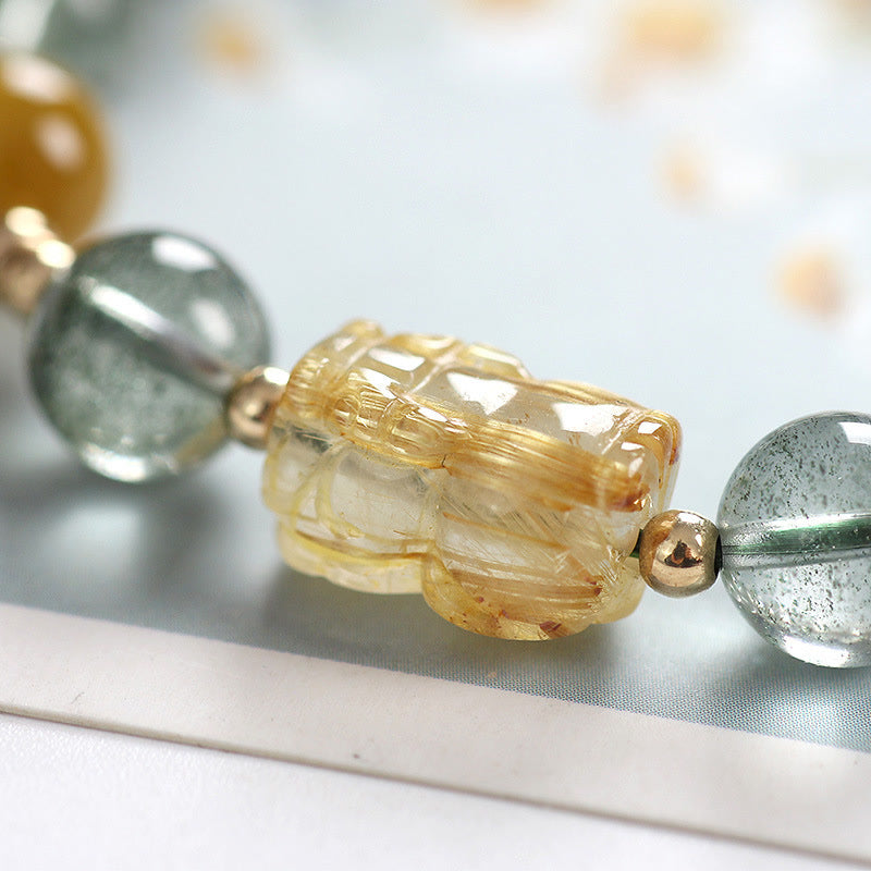 Green Phantom Citrine PiXiu Confidence Bracelet - Image 9