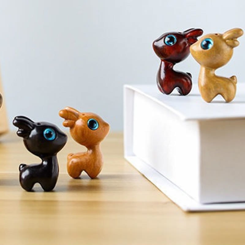 Small Leaf Red Sandalwood Ebony Wood Sandalwood Green Sandalwood Lucky Mini Deer Protection Decoration