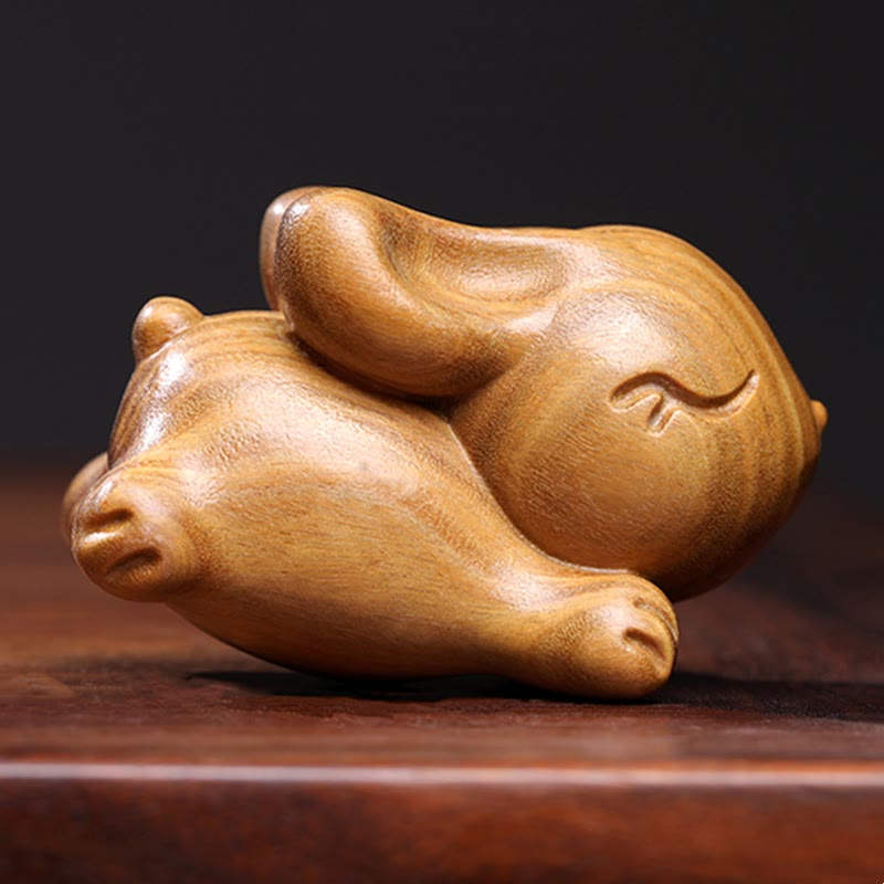 Green Sandalwood Small Mini Cute Rabbit Bunny Peace Decorations