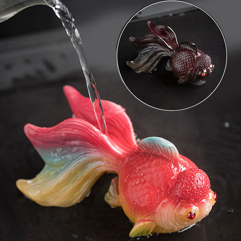 Color Changing Koi Fish Resin Tea Pet Wealth Home Figurine Decoration - Image 19
