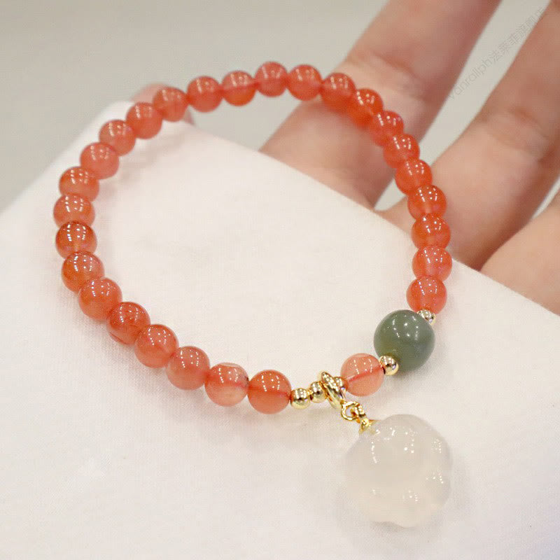 Red Agate Chalcedony Cat Paw Jade Confidence Bracelet