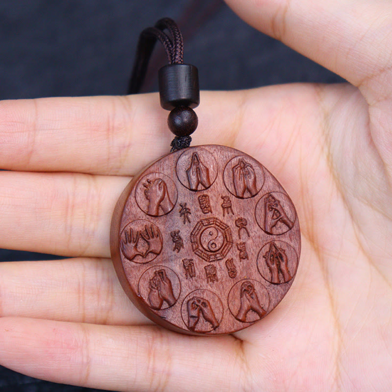 Lightning Struck Jujube Wood Yin Yang Bagua Mountain Ghosts Spend Money Protection Necklace Pendant - Image 10